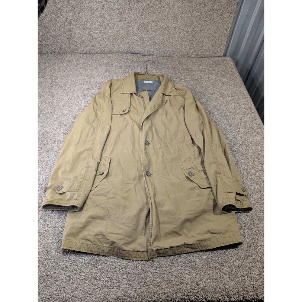 Lark & Wolff Urban Outfitters Mens Tan Khaki Cotton Trench Car Coat Size M AS IS